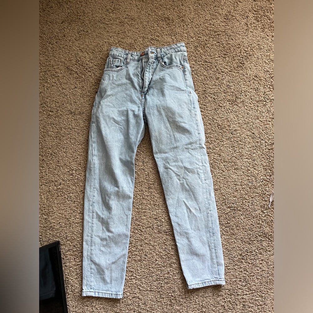 Zara light wash straight leg jeans